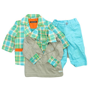 Rugged Butts Boys Blue | Green | Gray Apparel Sets size: 6-12 Months